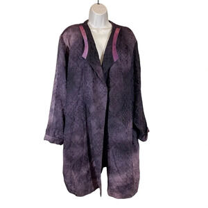 Julie De Venzal purple antique damask lagenlook open front cloak coat art 2 wear